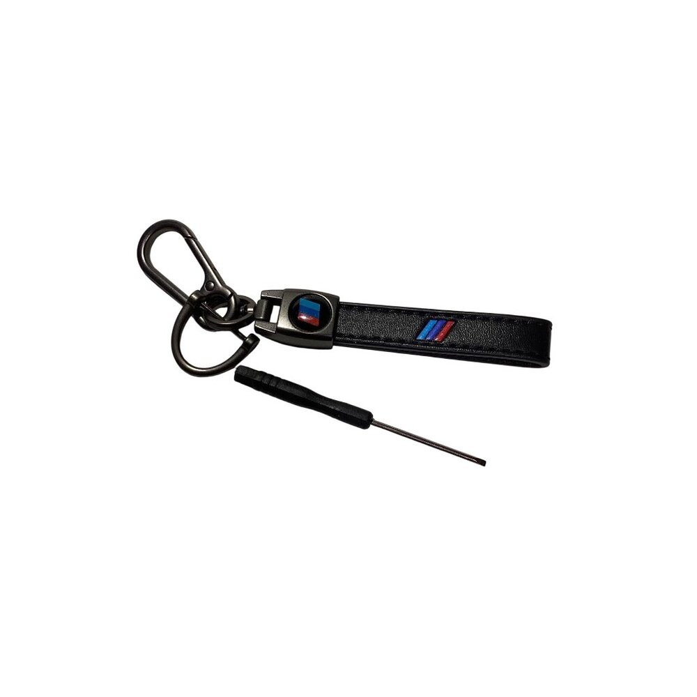 Key Chain For BMW Black Leather Car Keychain Fob Holder Clip NEW Sealed